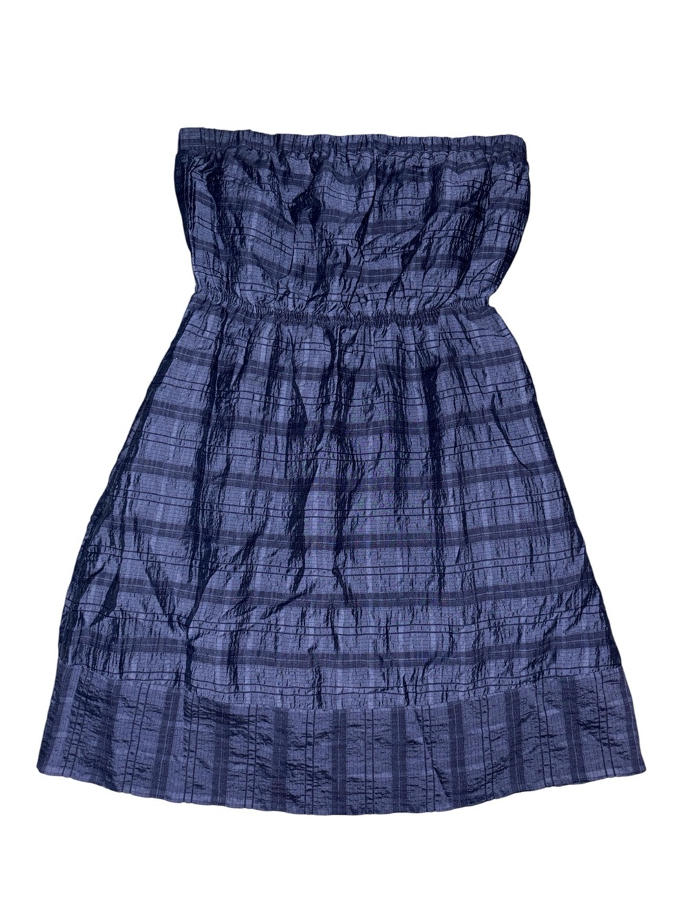 BCBGeneration Navy Strapless Smocked Waist Sundress